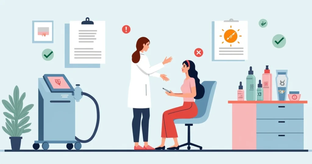 Profissional mostra cuidados ao combinar laser facial e ácidos na pele