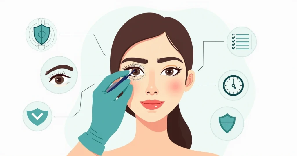 Ilustração de micropigmentação fio a fio em sobrancelha feminina com traços finos e naturais