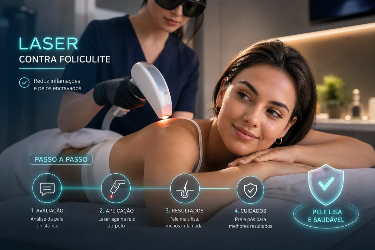 Como funciona o tratamento de foliculite com laser: passo a passo, indicação e cuidados pré e pós